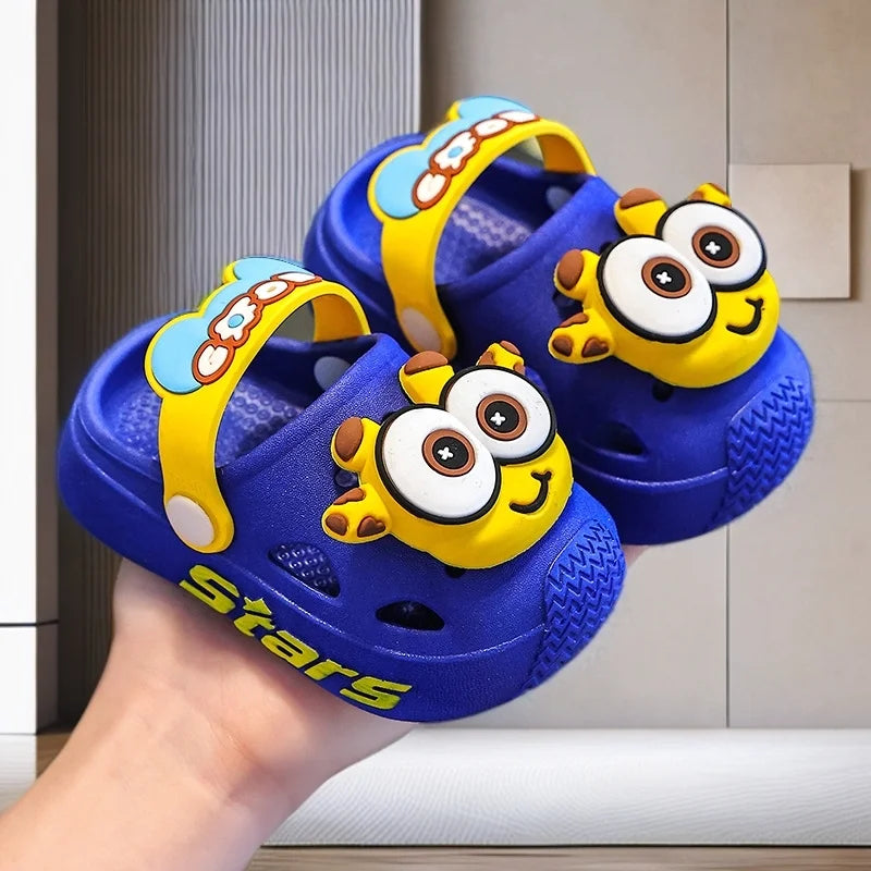 2025 Children's Slippers Summer Girls' Baby Indoor Soft Bottom Anti slip Cartoon Cute Cool Slippers Boys' Beach Hole Shoes