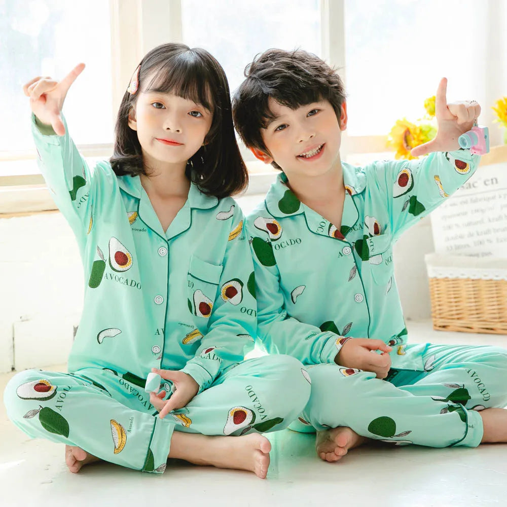 Summer Kids' Pajama Set – Soft Cotton Dinosaur Print Sleepwear for Boys and Girls, Comfortable Homewear for Toddlers and Children