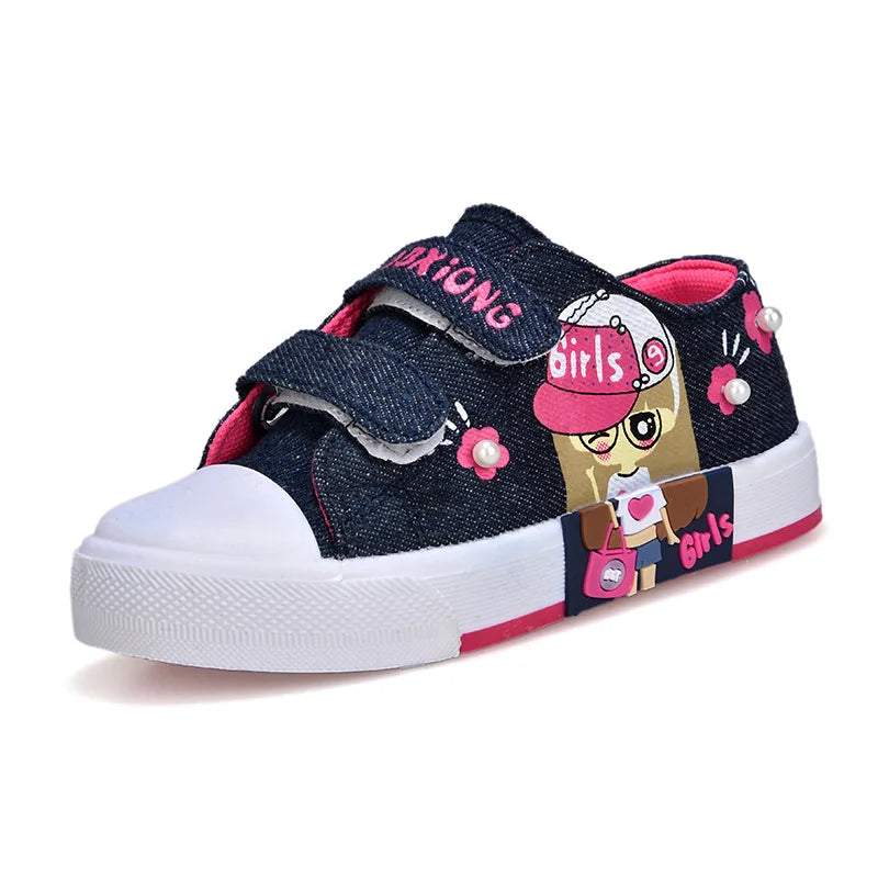 Children's Canvas Shoes, Soft Bottom Non-slip, Breathable Toddler Flat Sneakers 21-38 Size