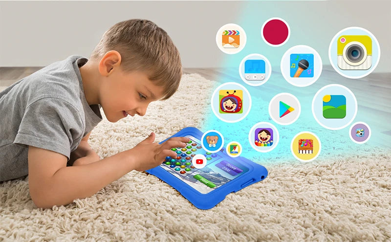 7Inch Android Kids Tablet 2GB 32GB Toddler Tablet with Hebrew Bluetooth WiFi Shockproof Case Kiddies Study Educational Toy Gift