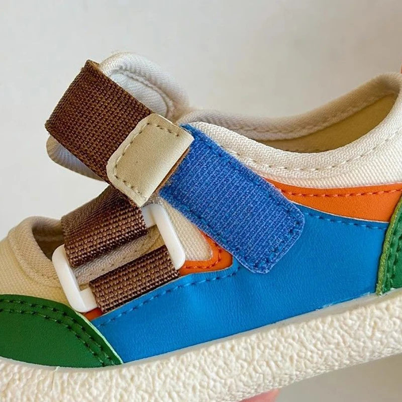 Summer New Baby Sport Sandals Girls Fashion Candy Color Canvas Sandals Boys Anti-slip Hiking Shoes