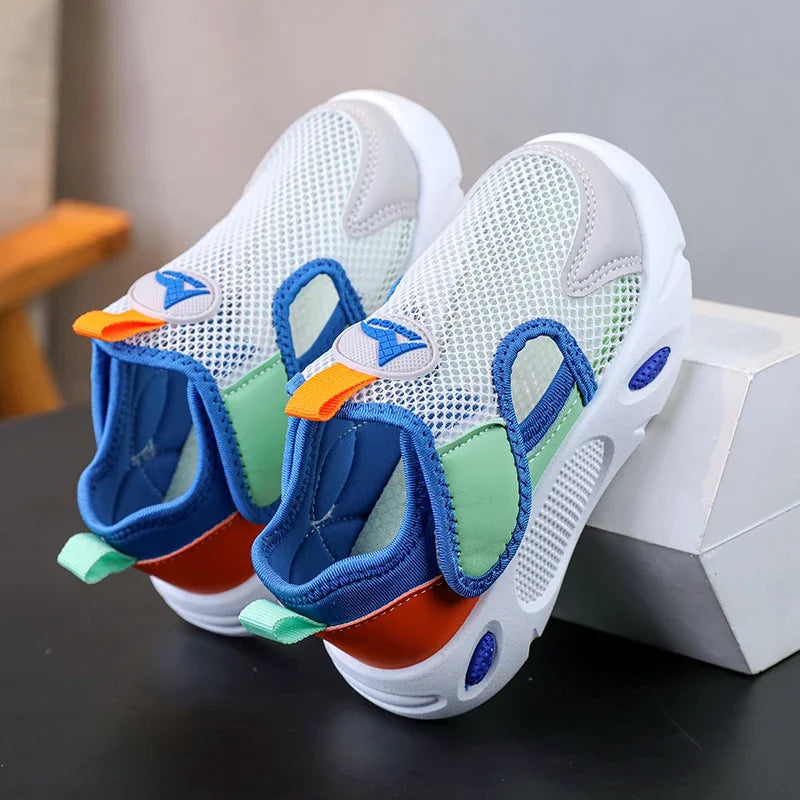 Summer Kids Boys Shoes Breathable Mesh Running Shoes For Girls Lightweight Hook Loop Toddler Shoes Child Sneakers tenis infantil
