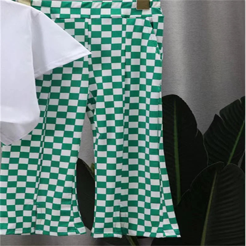 Girls Fashion Clothing Sets Summer New Kids Short Sleeve Suits Print T-Shirts+Pants 2Pcs Children Sweet Outfits 2-10 Years