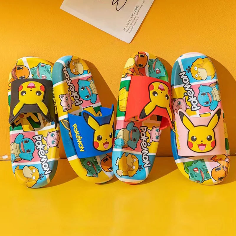 Children's Summer Flip-flops Indoor Cartoon Slippers with Non-slip Soft Soles for Boys and Girls