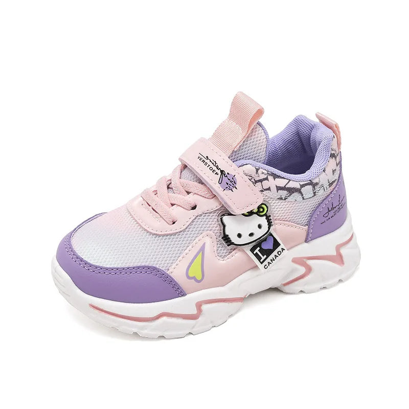 Hello Kitty Girls' sneakers cartoon anime casual shoes children's outdoor sports shoes  lightweight and soft soled for girls