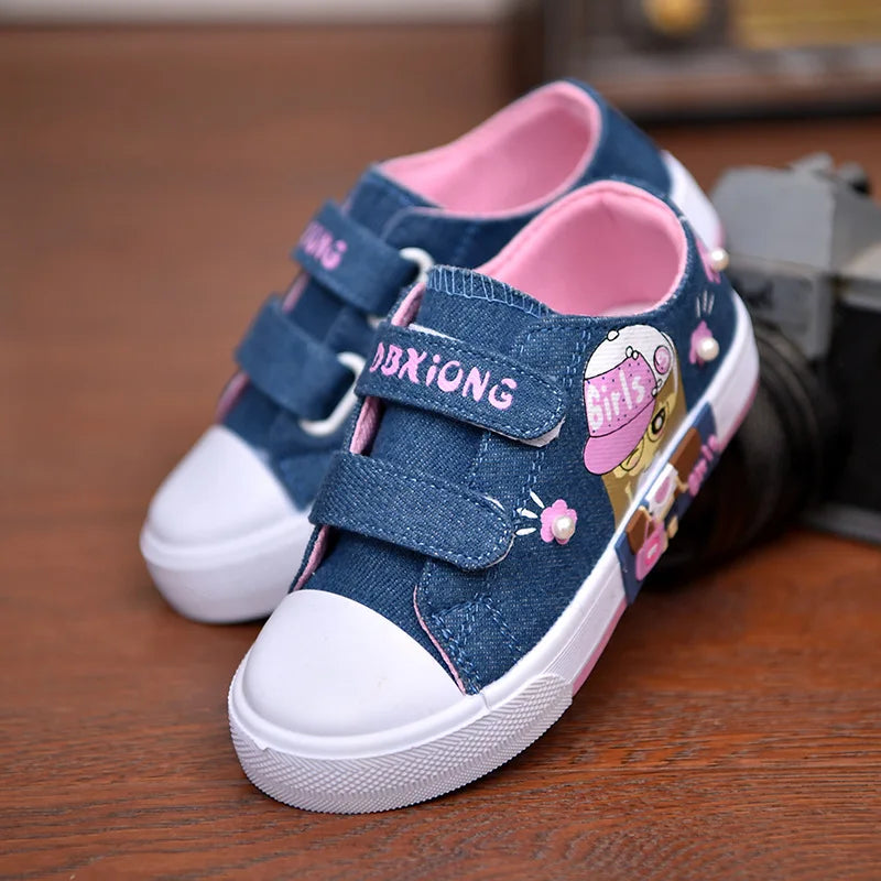 Children's Canvas Shoes, Soft Bottom Non-slip, Breathable Toddler Flat Sneakers 21-38 Size