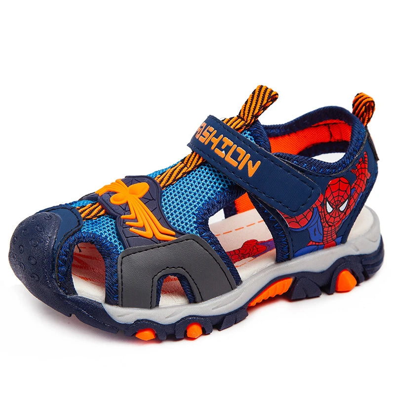 Summer Kids' Sports Sandals – Breathable Hollow-Out Design, Non-Slip Soft Soles for Boys and Girls in Black, Red, Gray, and Blue