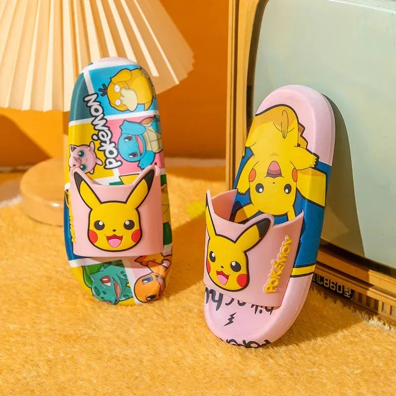 Children's Summer Flip-flops Indoor Cartoon Slippers with Non-slip Soft Soles for Boys and Girls
