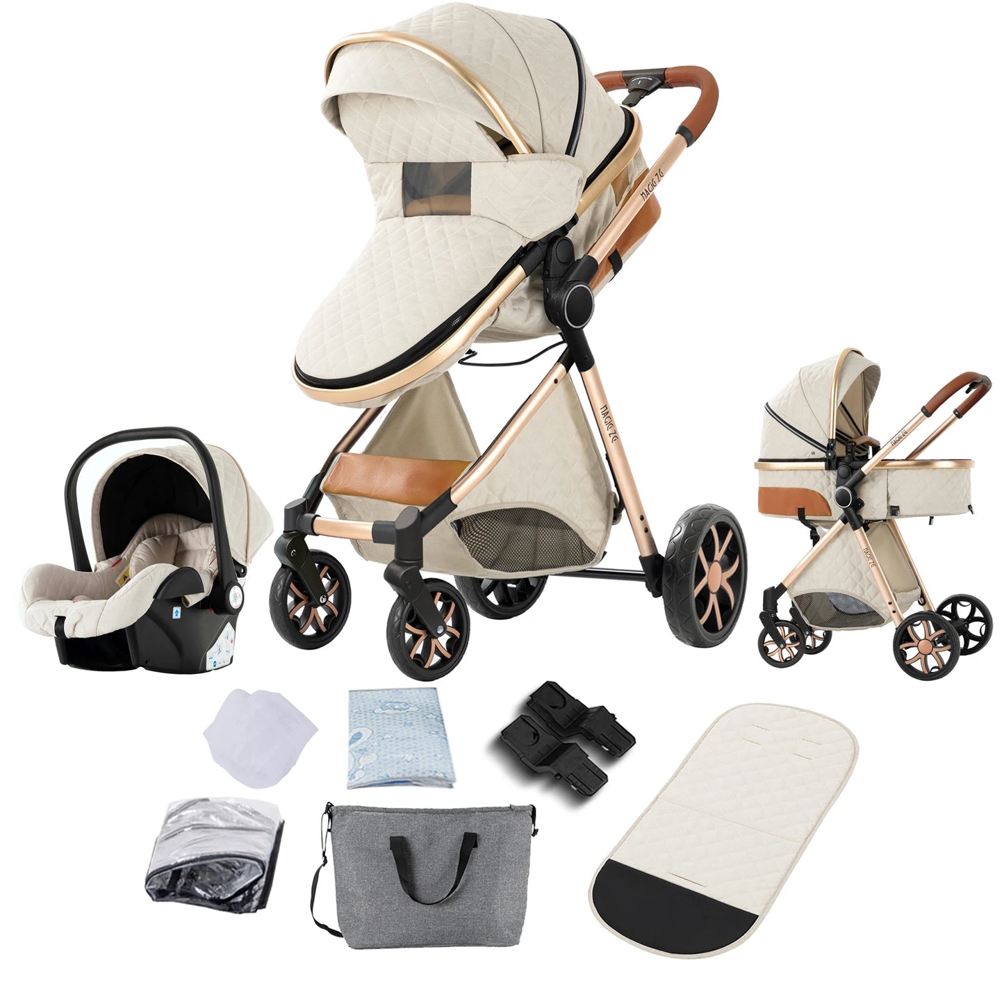 baby stroller lightweight strollers 3 in 1 Baby carriage baby cart Baby carriage 3 in 1 Multiple stroller cradle for newborns