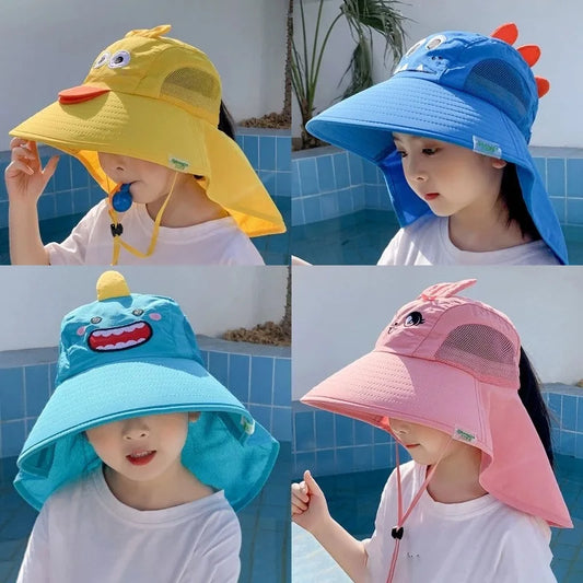 Children's Sunscreen Hat Baby Sun Hat Beach UV Protection Summer Thin Breathable Large Brim Fisherman Hat