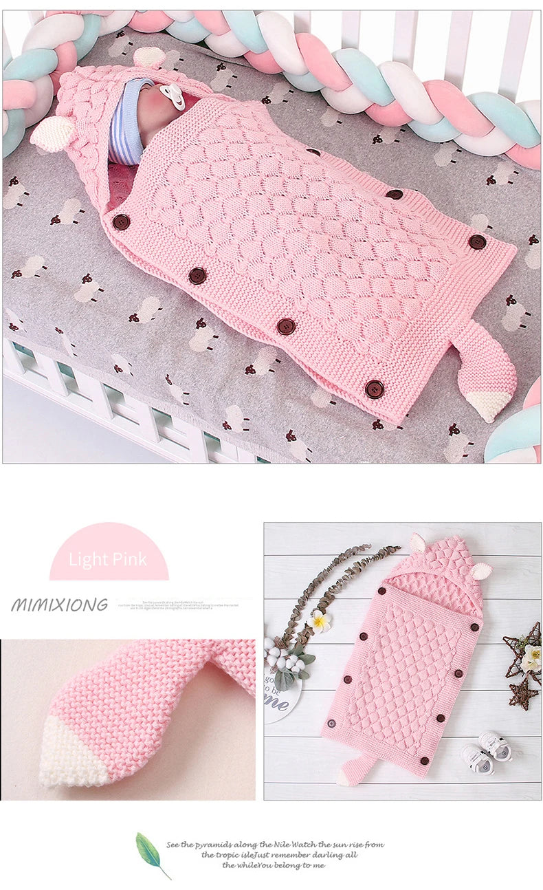 INSULAR Baby Knitting Sleep Quilts Newborn Envelope Swaddle Blankets Infant Anti-kicking Warm For Stroller Spring Autumn Winter
