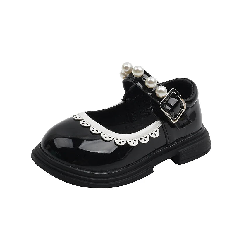 Girls' leather shoes 2025 Spring New Style Patent leather round-toe Performance shoes, princess shoes for event performances