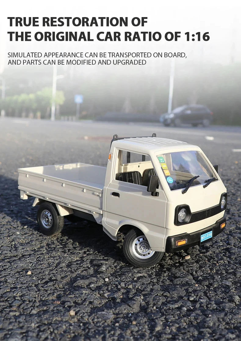 ZWN 1:12/1:16 Retro Rc Car With LED Lights Full-scale Simulation Vehicle Professional 4WD Remote Control Pickup Truck Model Toys