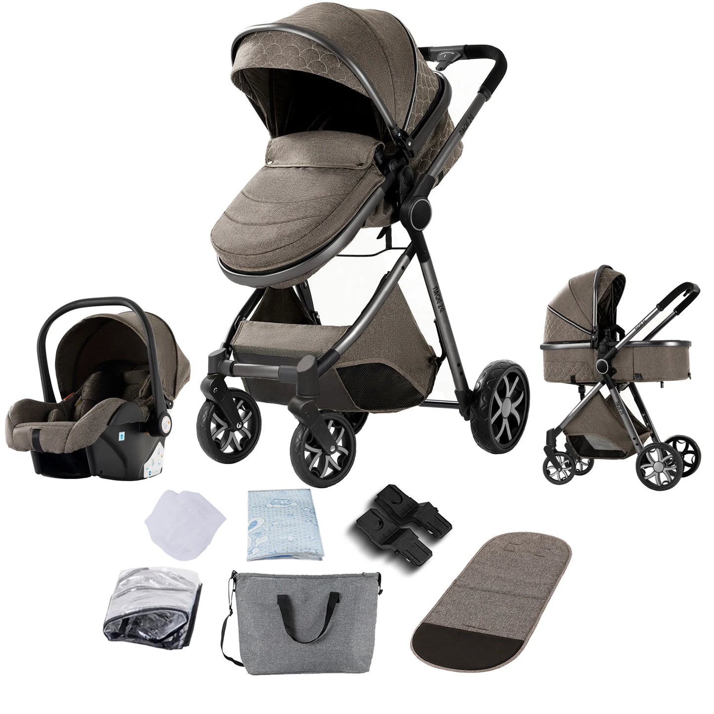 baby stroller lightweight strollers 3 in 1 Baby carriage baby cart Baby carriage 3 in 1 Multiple stroller cradle for newborns