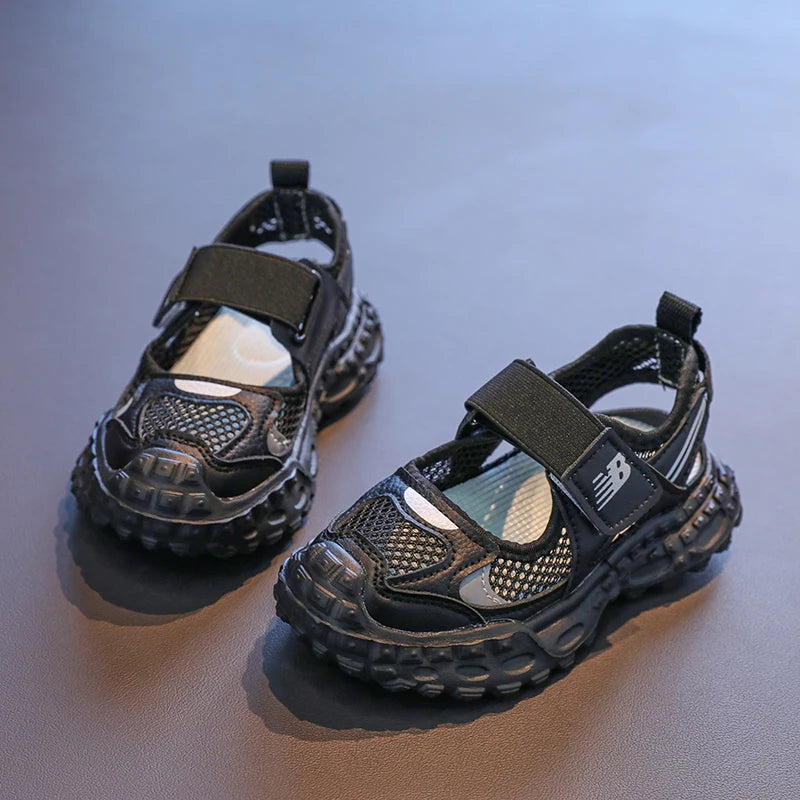 Summer Children Mesh Clunky Sneakers Boys Girls Breathable Hollow Casual Shoes Kids Cool Beach Shoes