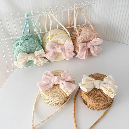 Children's Crossbody Shoulder Bag Lace-up Bow Coin Backpack For Baby Fashion Casual Shopping Mini Bag For Girls