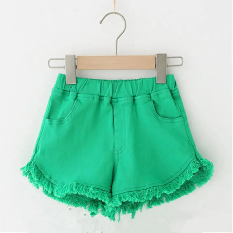 Summer Children Jeans Boys Girls Cotton Shorts Splice Stretch Denim Shorts Korean Teenage Trousers Wear Kids Clothing 2-12Yrs