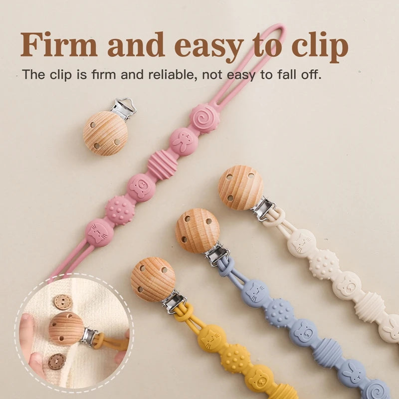 Finger Teether Silicone Pacifier Chain Baby Teether No BPA Teething Ring Gum Baby Care Equipment Silicone Baby Care Utensils