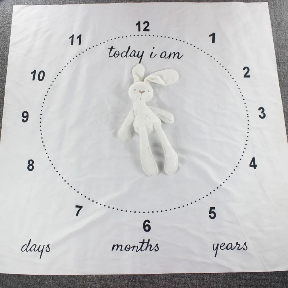 100*100cm Newborn baby Monthly Growth Milestone Blanket photography props Background Cloth Commemorate Rug