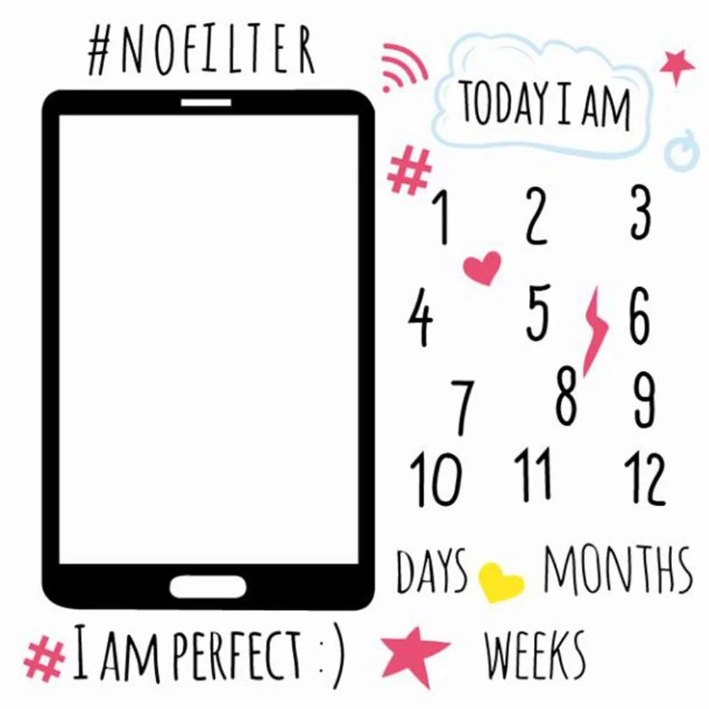 100*100cm Newborn baby Monthly Growth Milestone Blanket photography props Background Cloth Commemorate Rug