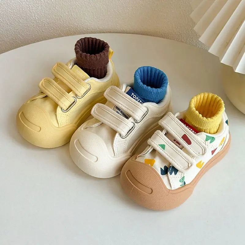 Kids Casual Canvas Shoes Autumn Children Sneakers Breathable Mesh Toddler Kids Outdoor Soft Soled Anti Slip Infant Walking Shoes