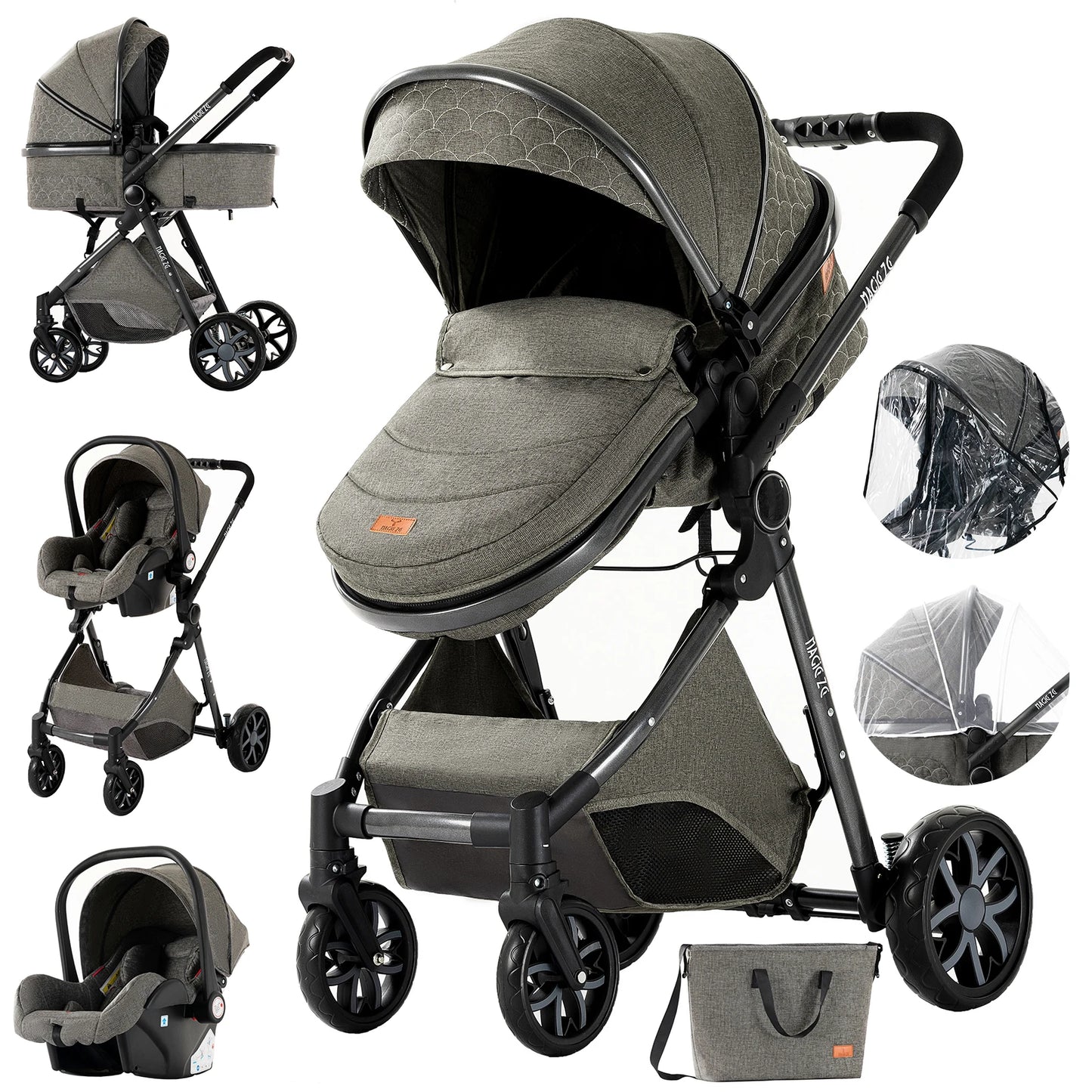 3 In 1 Baby Cart Baby Stroller Baby Carriage Kid Infant Baby Accessories Portable Newborn Travel Children light Mother-Kids