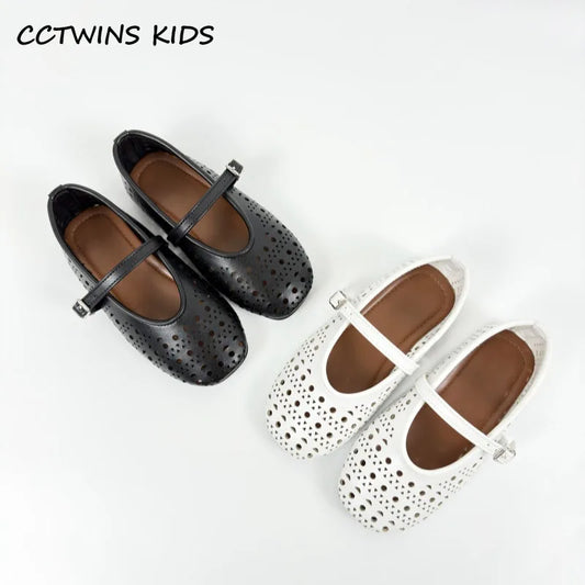 Girls Shoes Spring Summer Kids Fashion Brand Princess Mary Jane Flats Toddler Children Breathable Hollow White Sandals Soft Sole