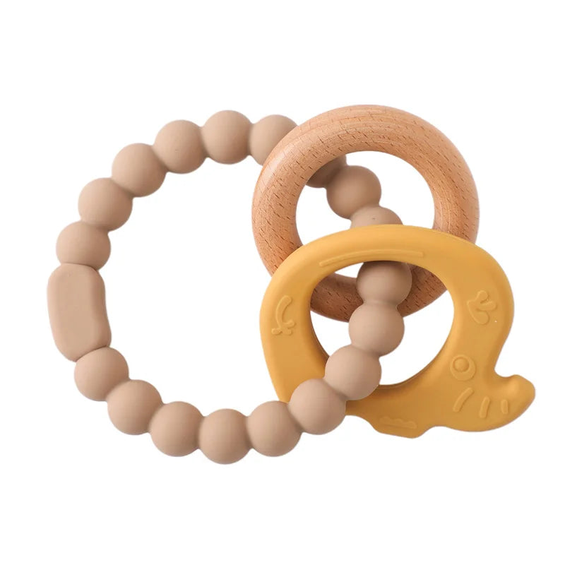1Pcs Baby Silicone Teether Ring BPA Free Rattles Bracelet Food Grade Newborn Cute Octopus Shaped Health Care Teething Ring Toys