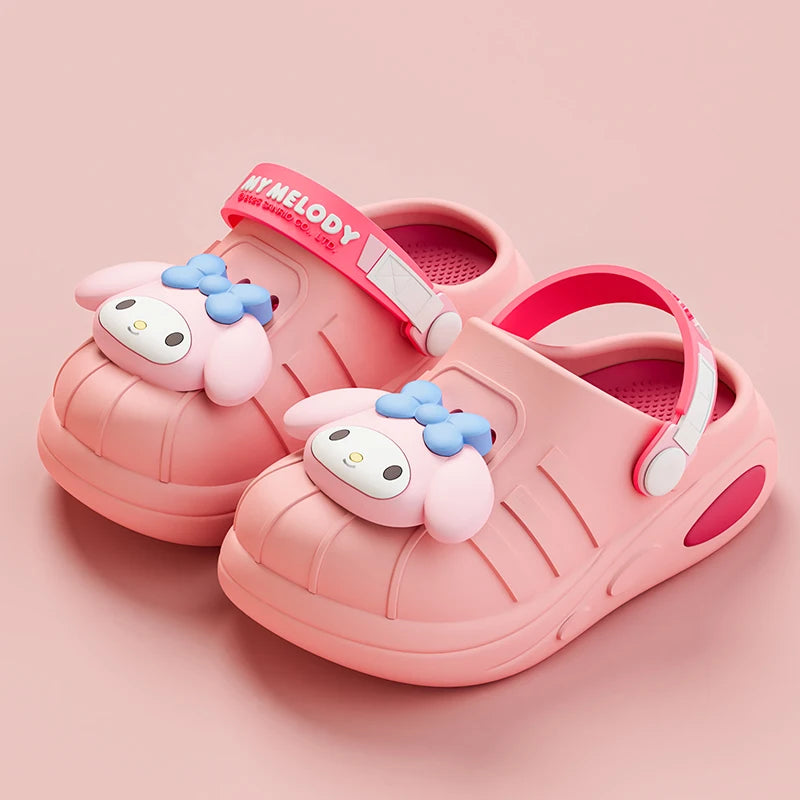 New Sanrio Hello Kitty Hole Sandals Slippers Kt Cat Sandals Kawaii Eva Anime Home Beach Shoes Summer Slippers Adult Kids Gifts