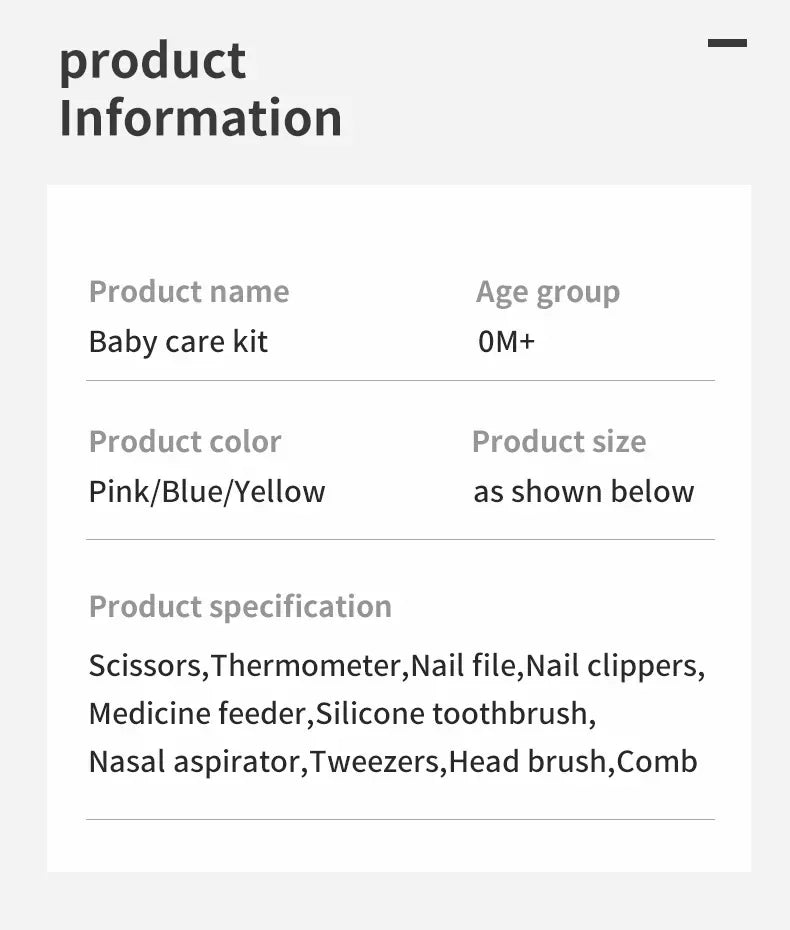 Nasal Suction Device Set, Comb, Baby Brush, Thermometer Tool, Care Set, Complete Accessories, Ten Piece Set, Material Safety