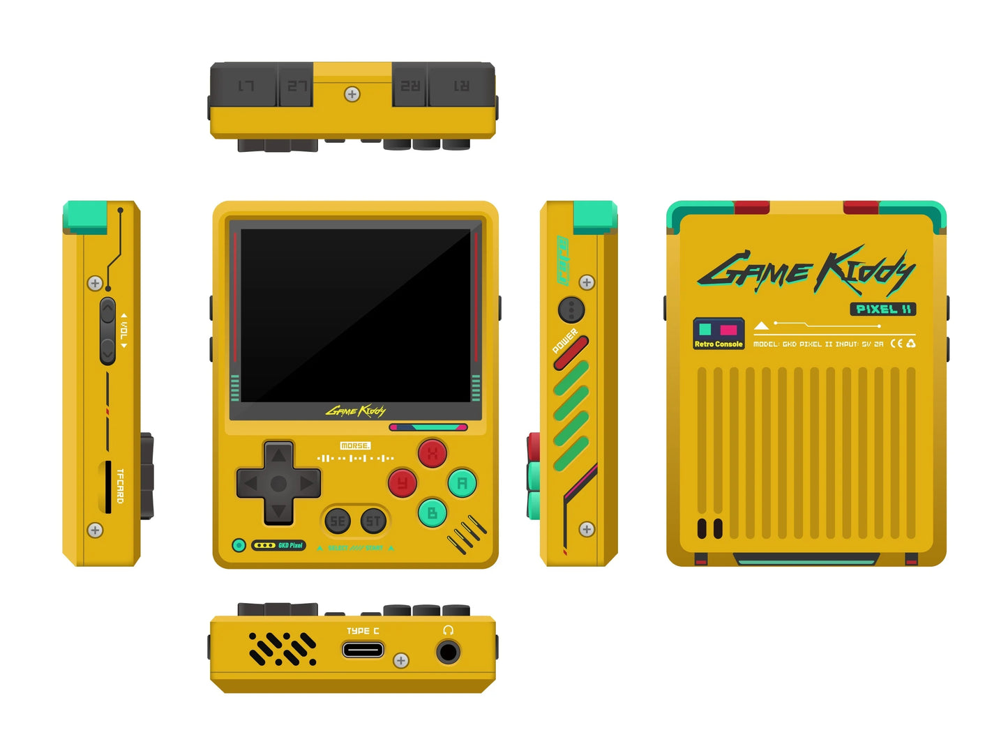 Gkd Pixel 2 - Game Kiddy Pixel 2.4 Inch Ips Screen Rk3326s Aluminium Alloy Available In Game Console Cnc Gamer Gifts Customized