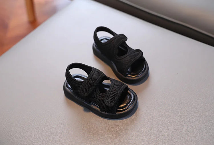 Summer Boys' Fashion Sandals – Breathable White Slip-On Shoes for Toddlers and Kids (Sizes 21–30)