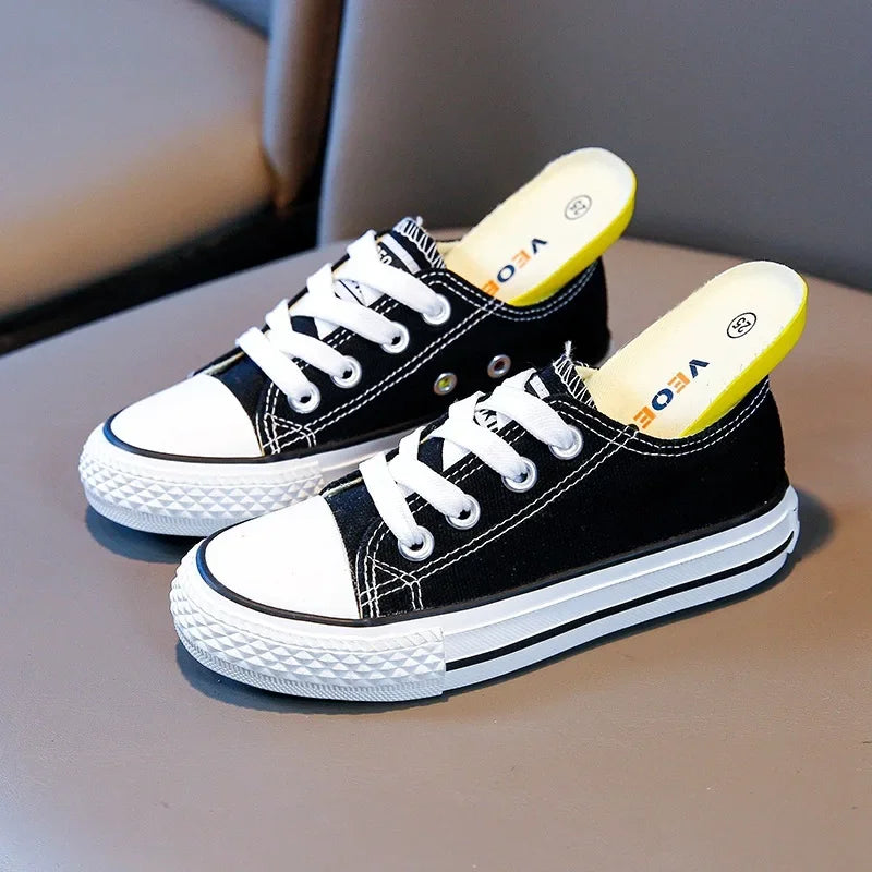 Children's Canvas Sneakers – Low-Top Casual Sports and Running Shoes for Boys and Girls, Ideal for School and Everyday Wear