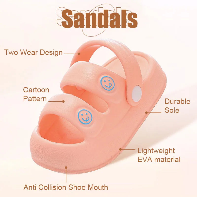 New Summer Children Sandals Lightweight EVA Indoor Soft Soled Non Slip Slippers Fashion Breathable Boys Girl Kids Beach Sandals