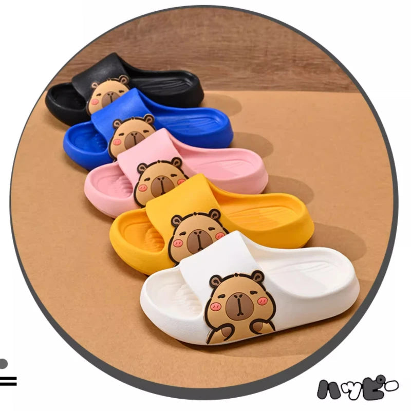 2025 Cute Capybara Design Non-slip Soft Sole Home Furnishing Slippers Slides Bathroom Beach Indoor Sandals EVA Material