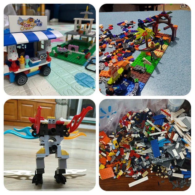 2500 grams Random Bulk Building Blocks City Creative DIY Assembly Bricks Model Educational Kids Toys Compatible Brand