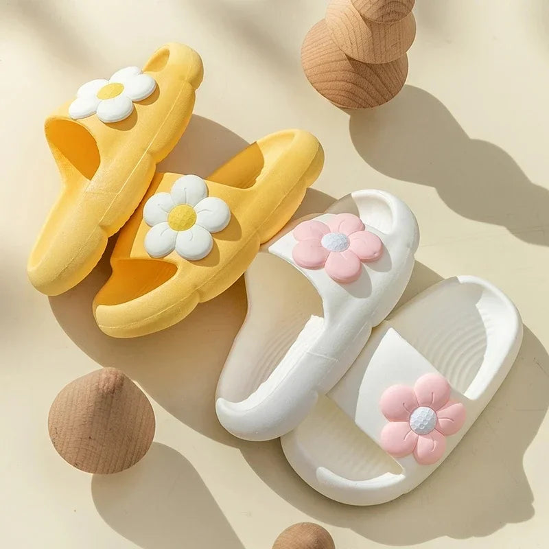 Summer Children's Girls Flower Slippers Casual Solid Soft Boys Slippers Breathable Non-slip Home Bathroom Slipper Kids shoes