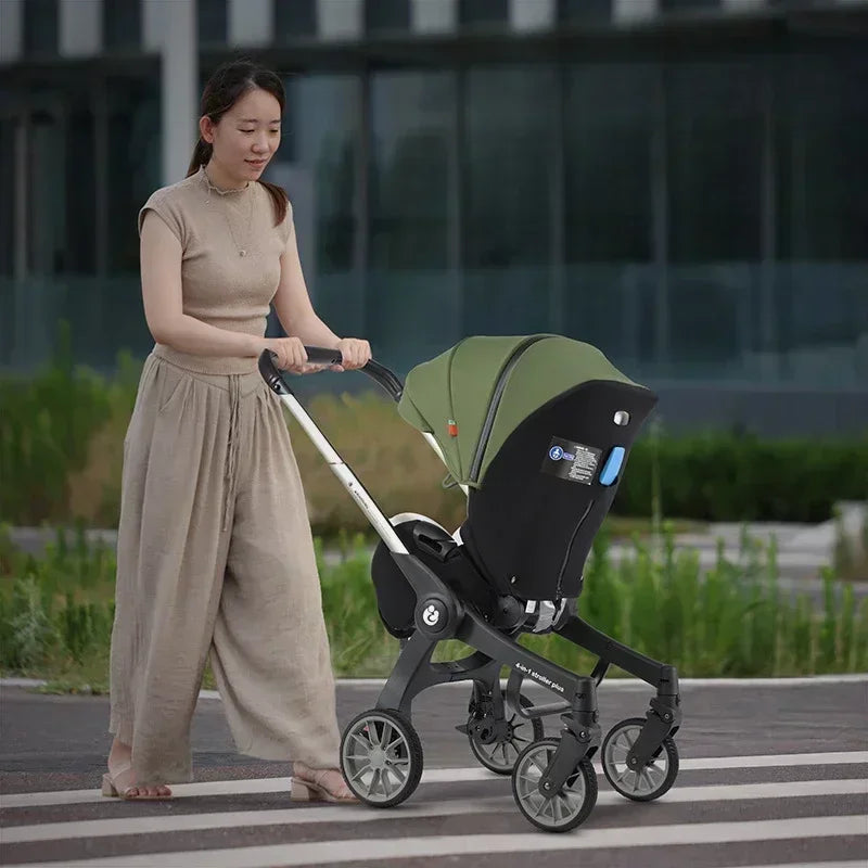 Baby Stroller 4in1 EU Stock, 3 in1 baby trolley car with car seat,multifunctional foldable easy portability baby carriage