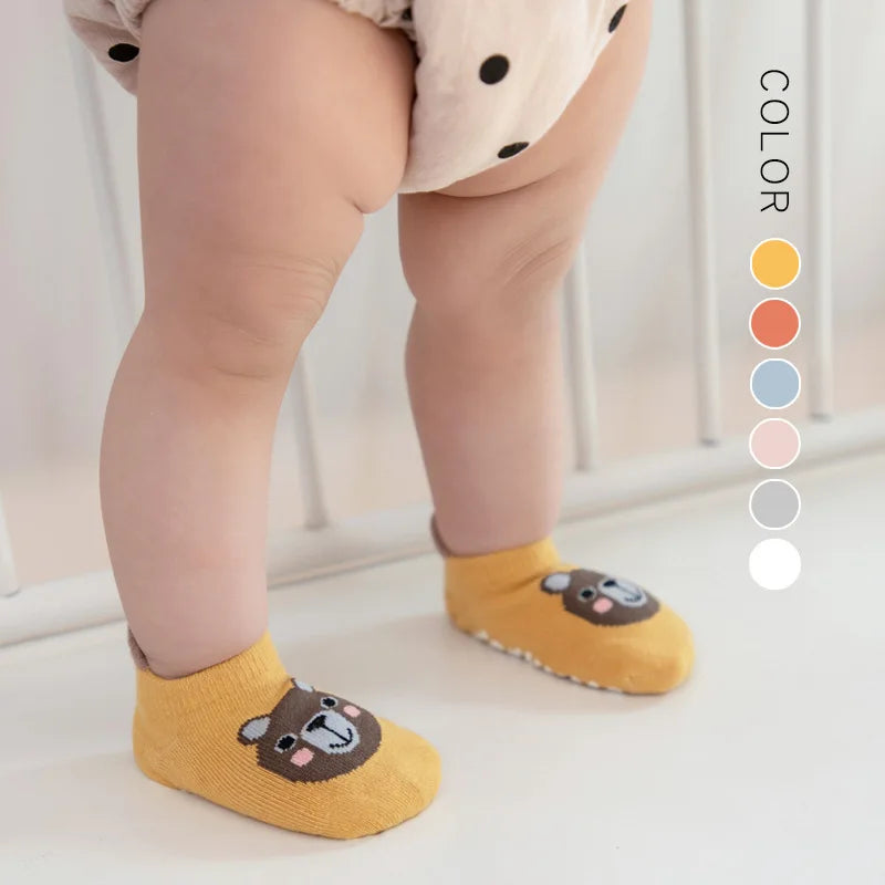 6Pairs/Lot Newborn Baby Socks Kids Boys Girls Cotton Cartoon Soft Sock Children Toddler Non-Slip Short Socks For 0-5Years