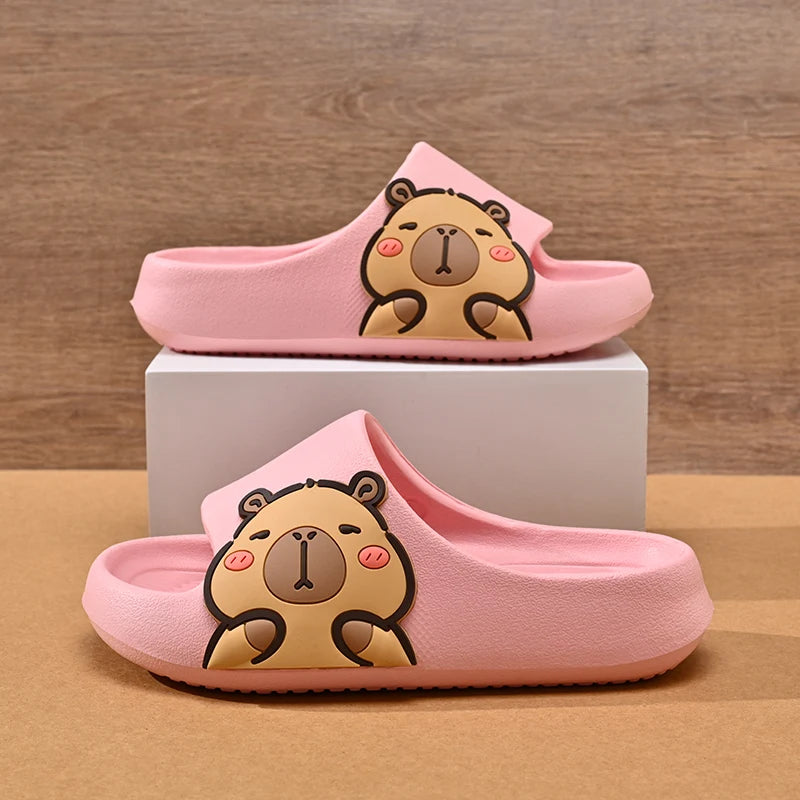2025 Cute Capybara Design Non-slip Soft Sole Home Furnishing Slippers Slides Bathroom Beach Indoor Sandals EVA Material