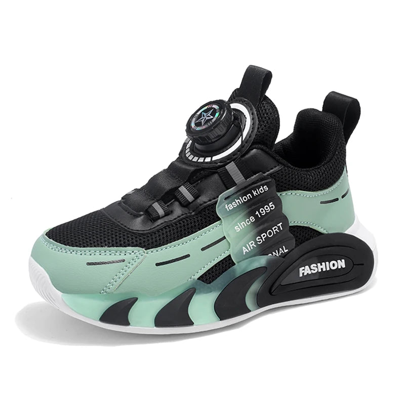 Trendy Kids Basketball Shoes Breathable Lightweight Children Boys' Running Leisure Sneaker Non-slip Outdoor Tennis