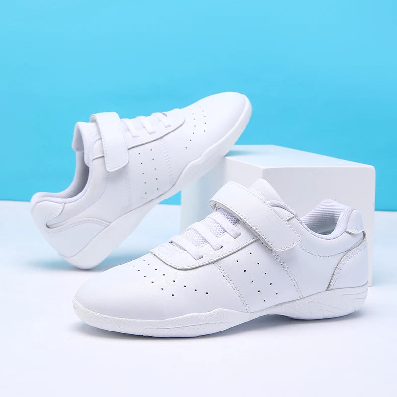 BAXINIER Youth Cheerleading Shoes Girls White Dance Shoes Women Sneakers Training Tennis Kids Competitive Aerobics Shoes