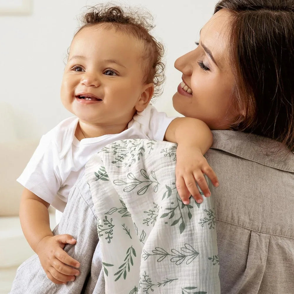 Muslin Waddle Blankets for Newborn Breathable Soft Receiving Blanket Swaddle Wrap Burping Clothes Essentials Infant Shower Items
