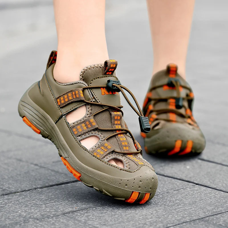 Boys Outdoor Sandals Brand Children Breathable Summer School Sports Shoes New Children's Soft Non-slip Beach Sandals Size 30-39