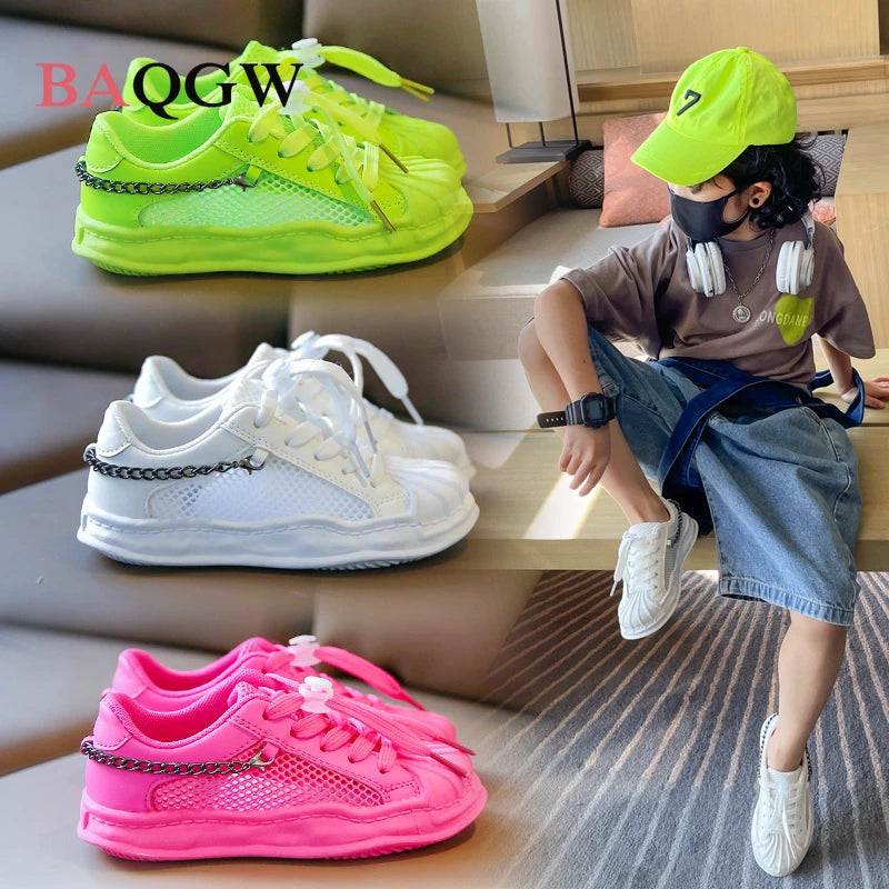 Children's Breathable Mesh Hollow Out Shoes Girls Boys Soft Bottom Toddler Shoes Baby Flat Shoes Non-slip Running Shoes Sneakers