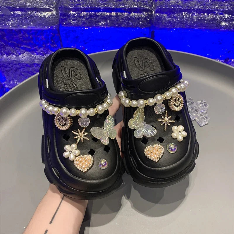 2025 Children Casual Slippers for Girls Summer New Fashion Korean Style Soft Bottom Non-slip Versatile Chic Princess Beach Shoes