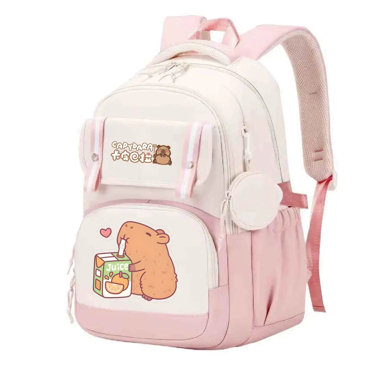 Capybara Print Backpack Girls Boys Cute Cartoon Outdoor Travel Bagpack Large Capacity Capybara Birthday Gifts Teeneger Schoolbag