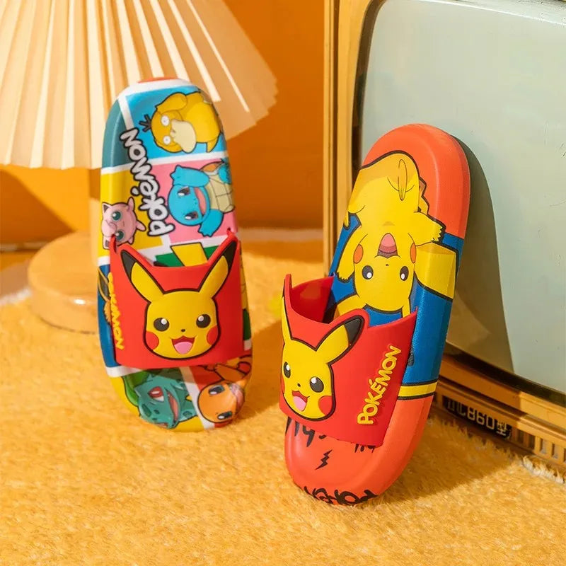 Children's Summer Flip-flops Indoor Cartoon Slippers with Non-slip Soft Soles for Boys and Girls