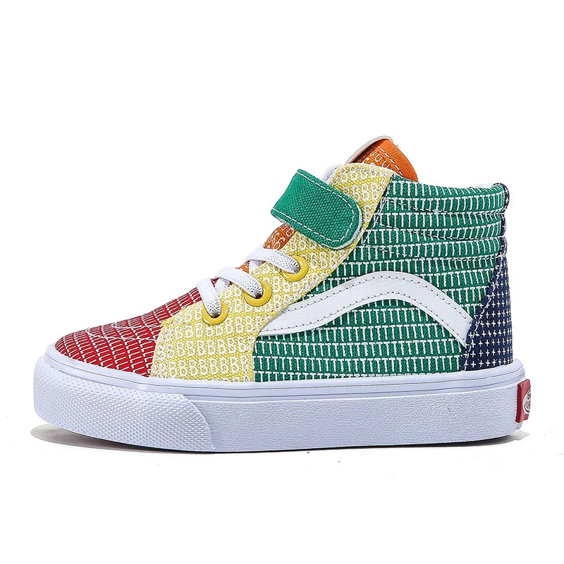 2207 Spring and Autumn Colored Breathable Children's Canvas Shoes Fashion Versatile Board Shoes Korean Edition Children's Shoes