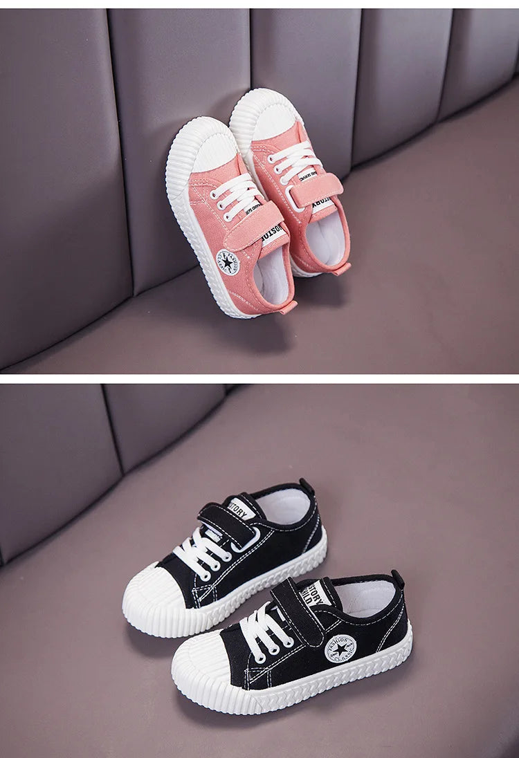 Children's Canvas Shoes Soft Sole Comfortable Cookie Shoes Boys and Girls Breathable Non-slip Leisure Sports Canvas Shoes